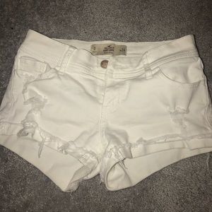 white denim short shorts